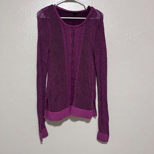 Lucky Brand Womens Purple Pull Over Open Knit Sweater‎ Size M